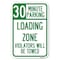 Signmission 30 Minute Parking Loading Zone Violato Heavy-Gauge Aluminum Sign, 12" x 18", A-1218-24425 A-1218-24425 - alternate 1